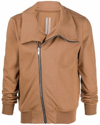 RICK OWENS FW21 Brown Zip-Up Jacket with Lapel Collar. RU02A5272BA-24 Order RICK OWENS FW21 Brown Zip-Up Jacket with Lapel Collar. RU02A5272BA-24