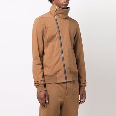RICK OWENS FW21 Brown Zip-Up Jacket with Lapel Collar. RU02A5272BA-24 Shop RICK OWENS FW21 Brown Zip-Up Jacket with Lapel Collar. RU02A5272BA-24