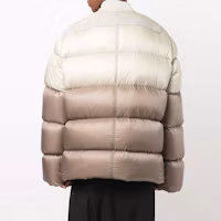 Shop Rick Owens FW21 拼色羽絨外套 米色 RU02A5788NZD308-54