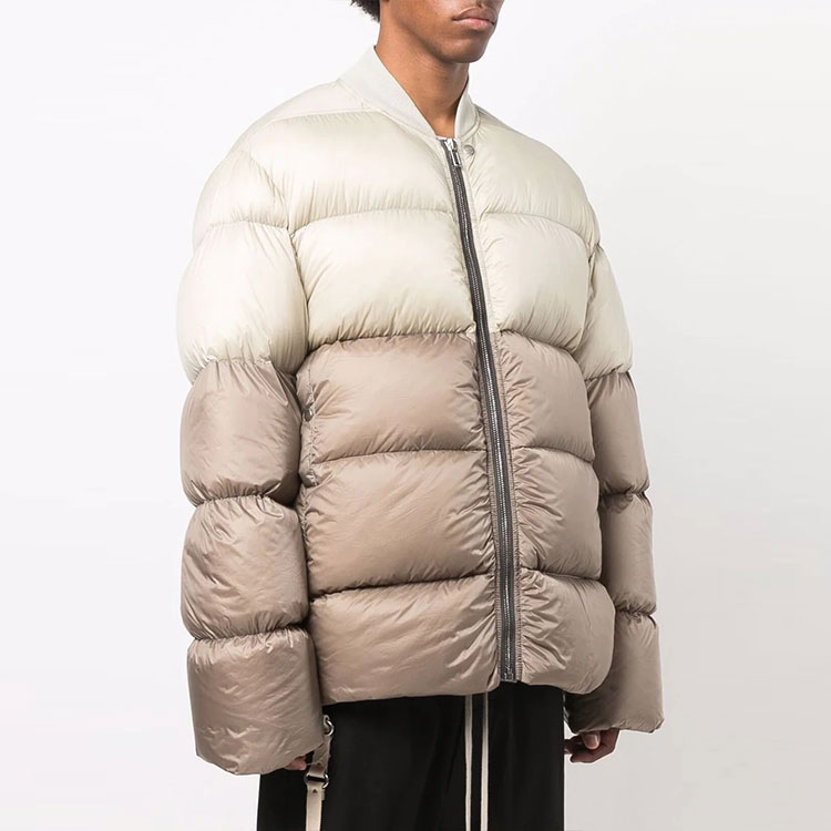 Purchase リックオウエンス FW21 カラーブロック パネル ダウンジャケット ベージュ RU02A5788NZD308-54