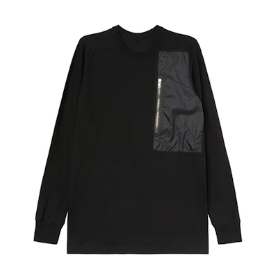 Rick Owens FW21 Cotton Crewneck Long Sleeve Sweatshirt Black Mens. RU02A5261JANZ-09