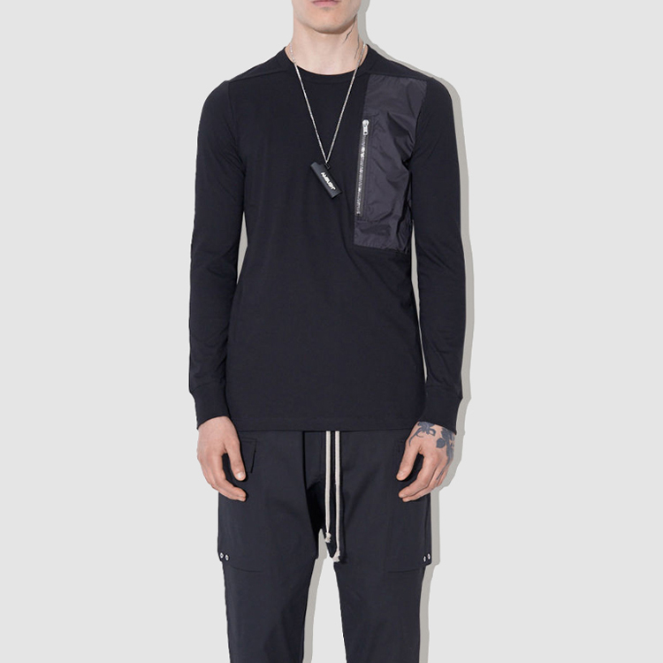 Shop 릭 오웬스 FW21 코튼 크루넥 롱슬리브 맨투맨 블랙 남성용. RU02A5261JANZ-09