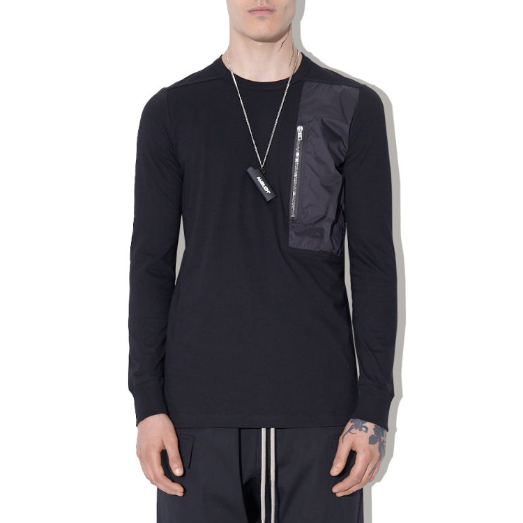 Purchase 릭 오웬스 FW21 코튼 크루넥 롱슬리브 맨투맨 블랙 남성용. RU02A5261JANZ-09