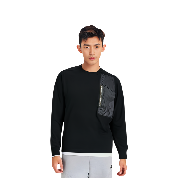 Sizing 릭 오웬스 FW21 코튼 크루넥 롱슬리브 맨투맨 블랙 남성용. RU02A5261JANZ-09