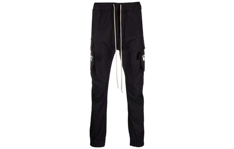 Rick Owens FW21 Drawstring Cargo Pants Black Mens RU02A5396TE-09