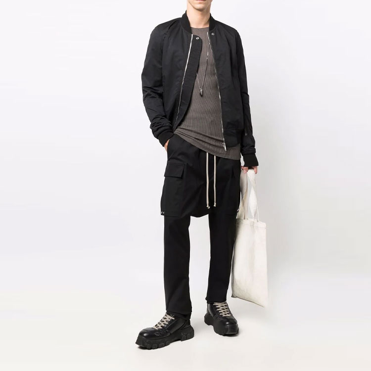 Lookbook RICK OWENS FW21 黑色低裆綁帶慢跑褲 RU02A5379TE09