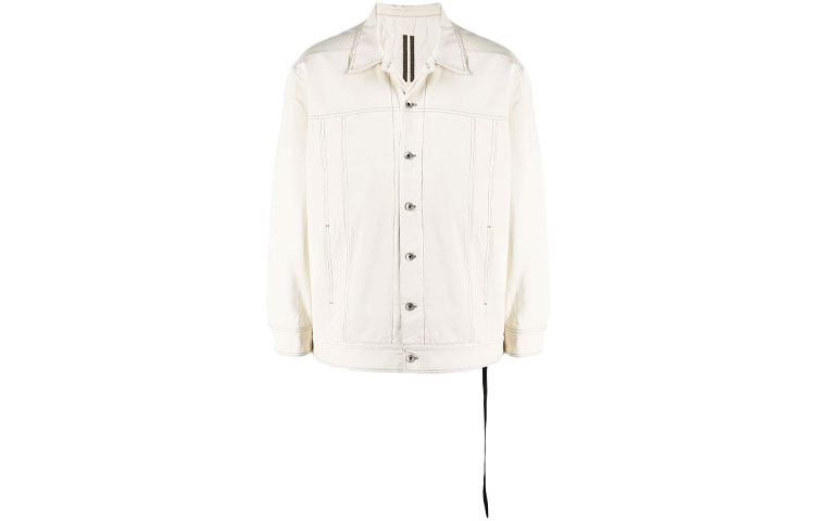 Rick Owens FW21 Jumbo White Utility Collar Jacket Mens DU02A3761DW-21