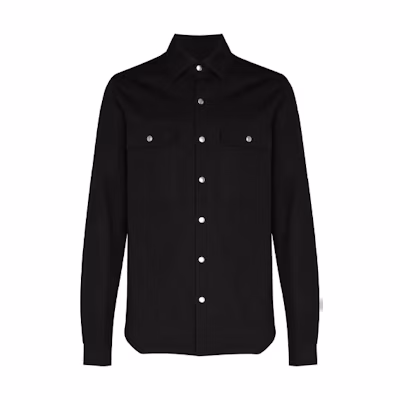 Rick Owens FW21 Mens Black Long Sleeve Shirt Jacket RU02A5729TE-09