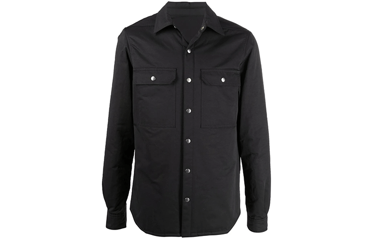 Rick Owens FW21 Single-Breasted Shirt Jacket Black RU02A5729MU-09