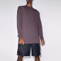 Shop Rick Owens FW21 棕色長袖純色T恤 男款 RU02A5278BA-46
