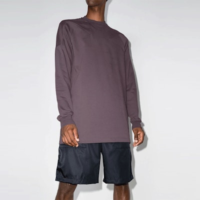 릭 오웬스 FW21 솔리드 브라운 남성 긴팔 티셔츠. RU02A5278BA-46 Shop 릭 오웬스 FW21 솔리드 브라운 남성 긴팔 티셔츠. RU02A5278BA-46