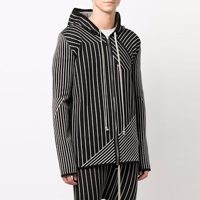 RICK OWENS FW21 Striped Loose Fit Zip Long Sleeve Jacket Black RU02A5697KSTGM0-908 Purchase RICK OWENS FW21 Striped Loose Fit Zip Long Sleeve Jacket Black RU02A5697KSTGM0-908