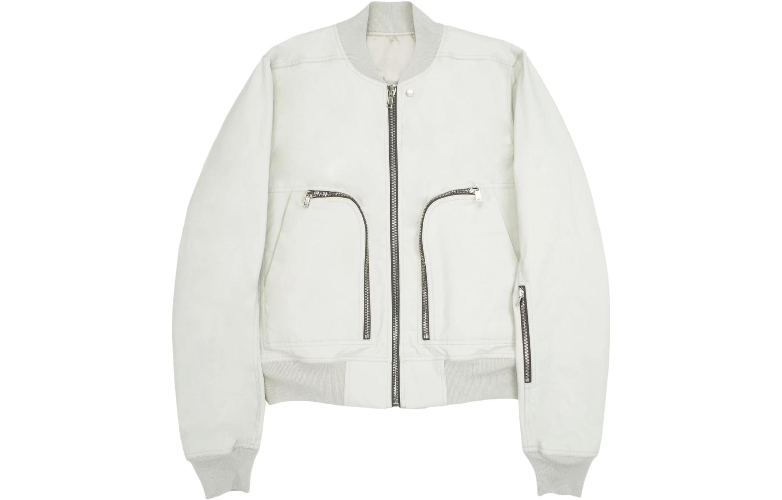 Rick Owens FW21 White Zipper Flight Jacket RU02A5791MU-61