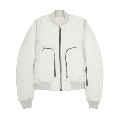 Rick Owens FW21 White Zipper Flight Jacket RU02A5791MU-61