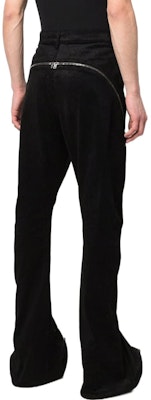 RICK OWENS FW22 黑色燈芯絨拉鍊細節長褲 RR02B2303HC-09 Shop RICK OWENS FW22 黑色燈芯絨拉鍊細節長褲 RR02B2303HC-09