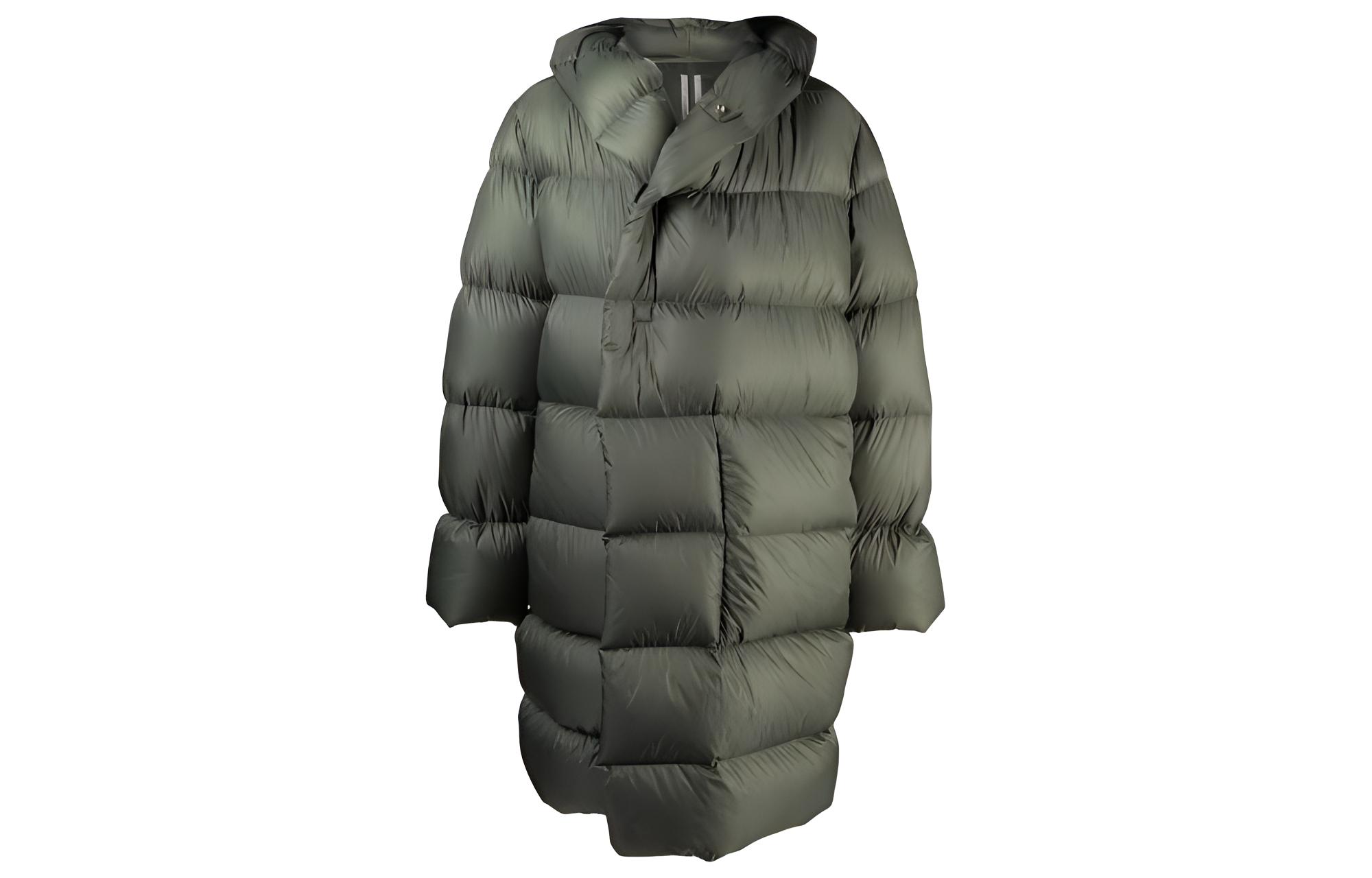 Rick Owens FW22  Green Hooded Long Down Jacket RU02B2998NZD-315
