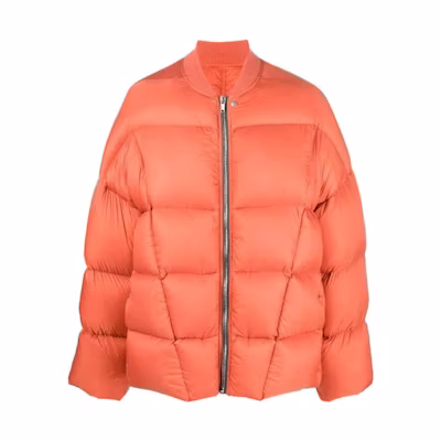 Rick Owens FW22 Lightweight Solid Orange Zip-Up Flight Jacket RU02B2788NZD3-53