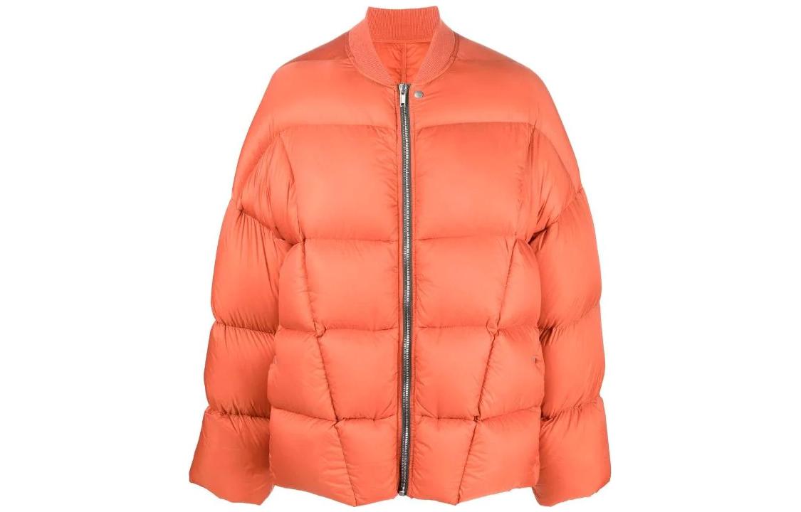 Order Rick Owens FW22 Jaket Penerbangan Zip-Up Oren Ringan Solid RU02B2788NZD3-53