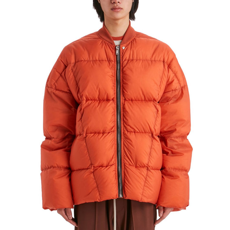 Lookbook Rick Owens FW22 Jaket Penerbangan Zip-Up Oren Ringan Solid RU02B2788NZD3-53