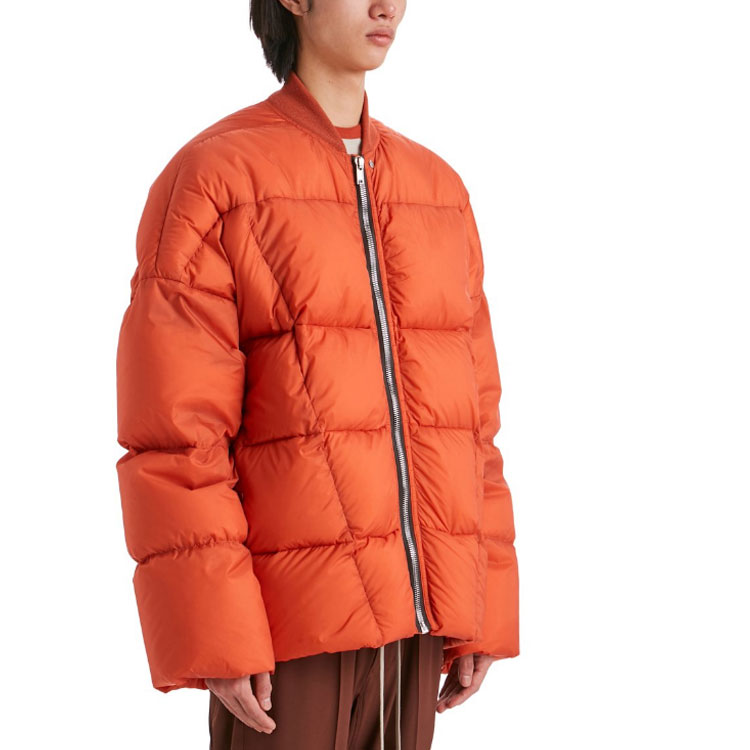 Purchase Rick Owens FW22 Jaket Penerbangan Zip-Up Oren Ringan Solid RU02B2788NZD3-53