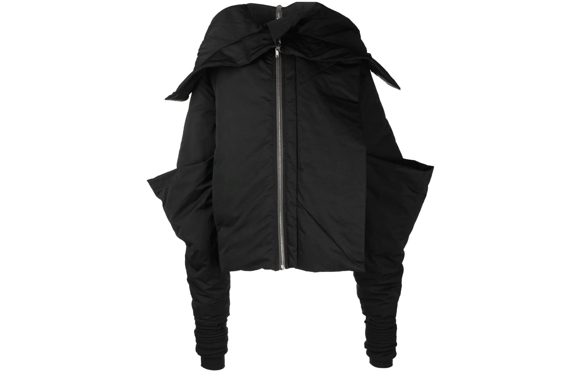 Rick Owens FW22 Asymmetric Bomber Jacket Black RR02B2718MUD2-09