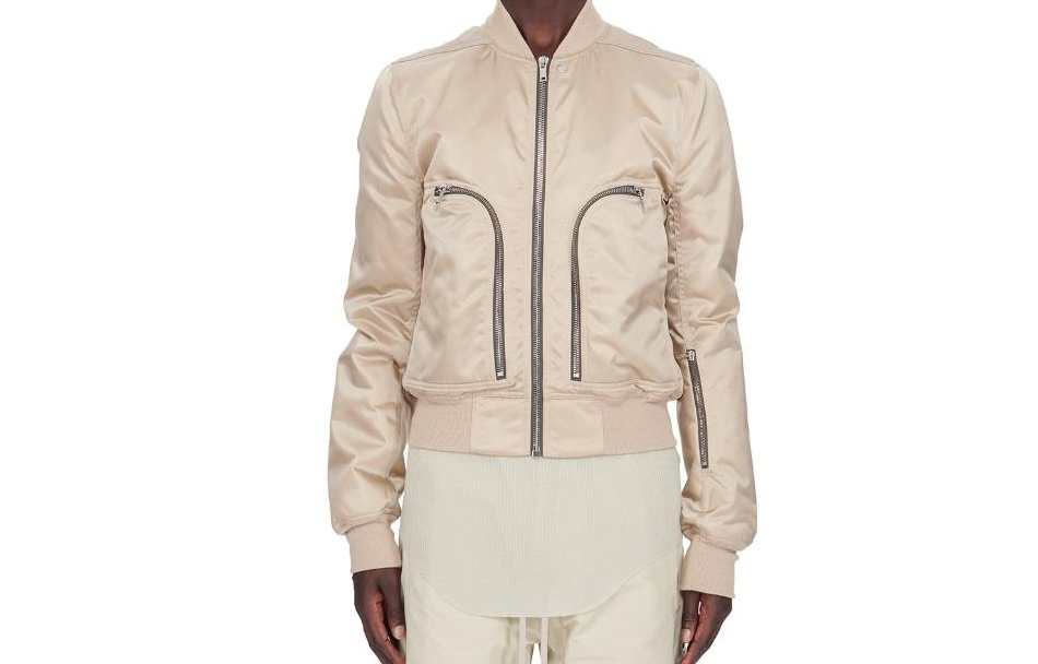 Rick Owens FW22 Beige Slim Fit Multi-Zip Jacket for Men RU02B2791NBR-08