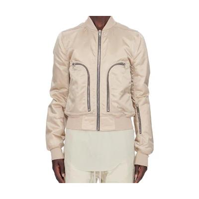 Rick Owens FW22 Beige Slim Fit Multi-Zip Jacket for Men RU02B2791NBR-08