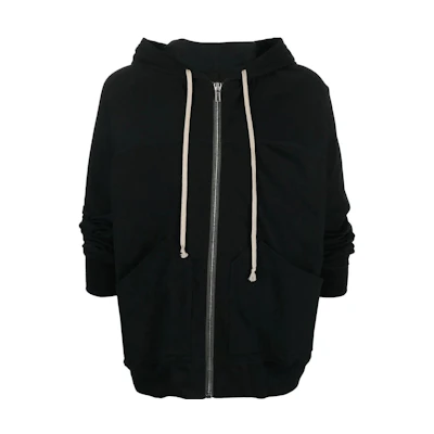 Rick Owens FW22 Black Drawstring Hooded Jacket RU02B2281BA-09