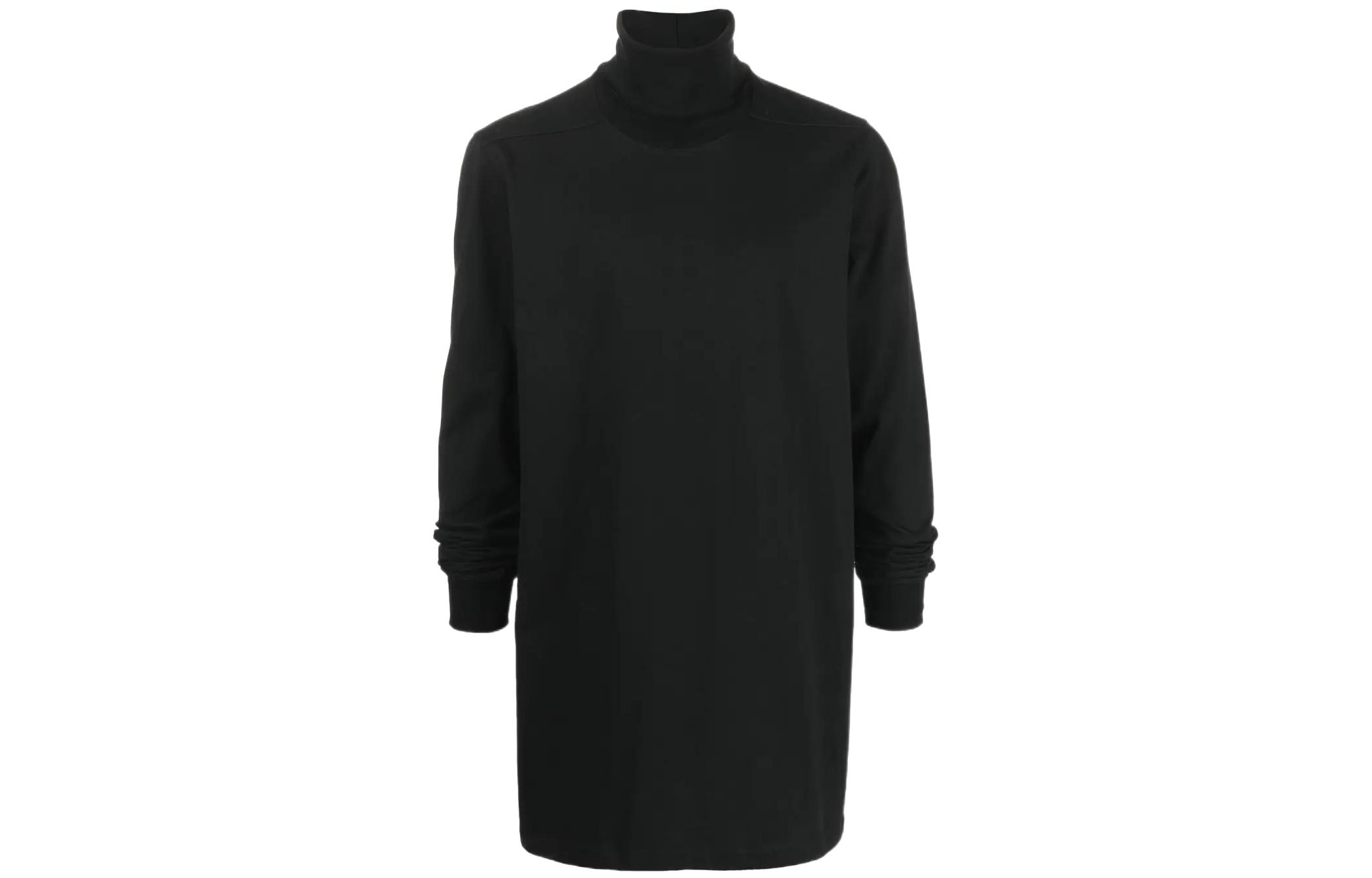 Rick Owens FW22 Black High-Neck Casual Sweatshirt Plain Design RU02B2286BA-09