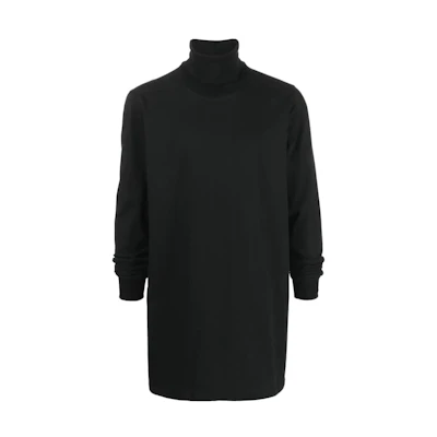 Rick Owens FW22 Black High-Neck Casual Sweatshirt Plain Design RU02B2286BA-09