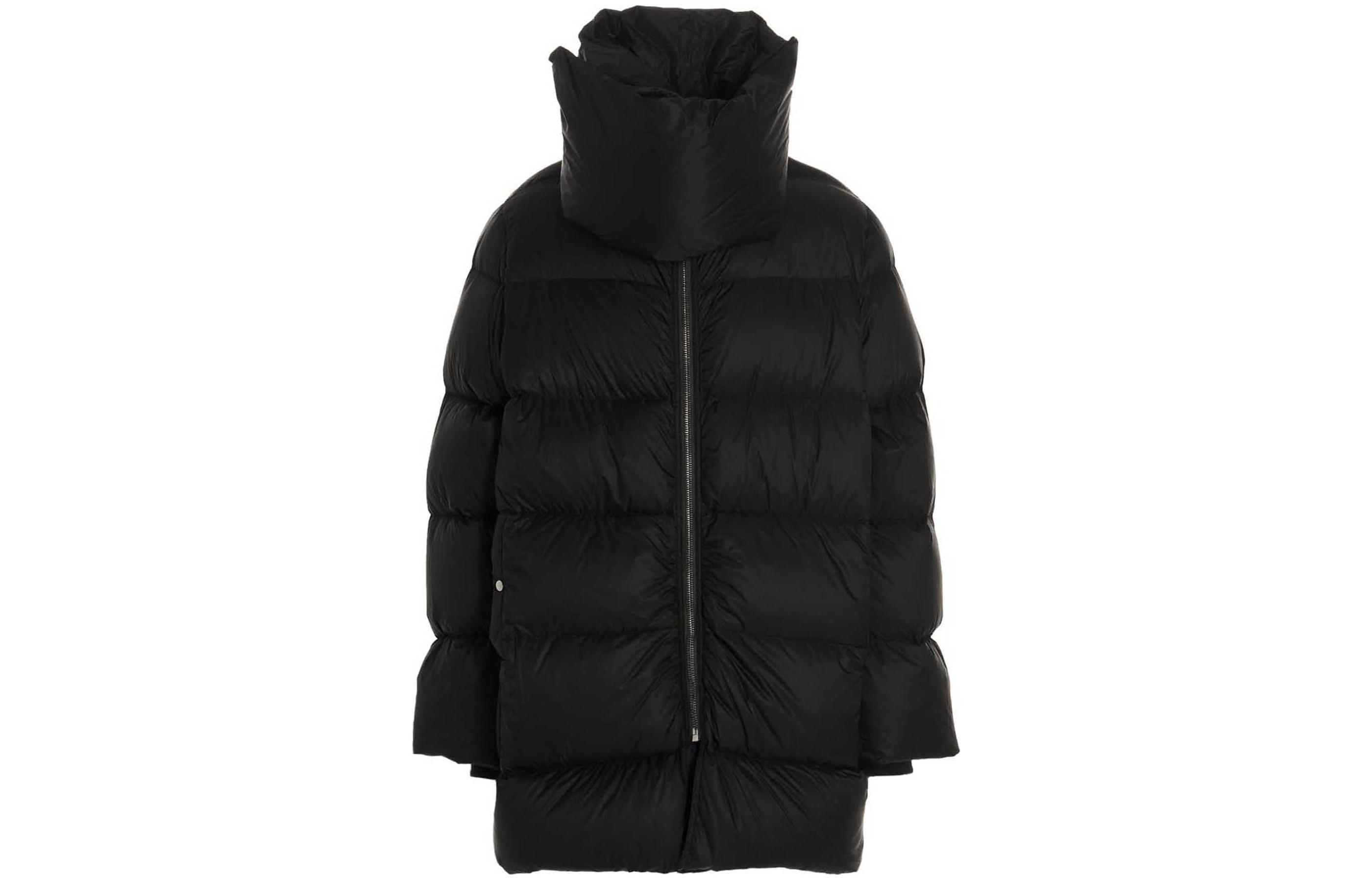 Rick Owens FW22 Black High-Neck Zip-Up Oversized Jacket RU02B2741NZD3-09