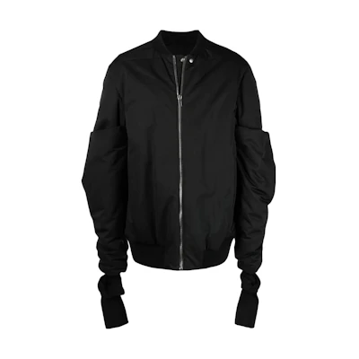 Rick Owens FW22 Black Long-Sleeve Zip Baseball Jacket Outerwear RR02B2712MU-09