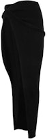 RICK OWENS FW22 Black Midi Skirt with Pleated Detail and Side Slit. RO02B6694WSBR-09 RICK OWENS FW22 Black Midi Skirt with Pleated Detail and Side Slit. RO02B6694WSBR-09