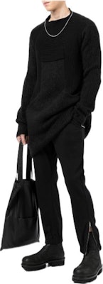 RICK OWENS FW22 Black Mohair Crewneck Sweater . RU02A5660KGL909 Lookbook RICK OWENS FW22 Black Mohair Crewneck Sweater . RU02A5660KGL909