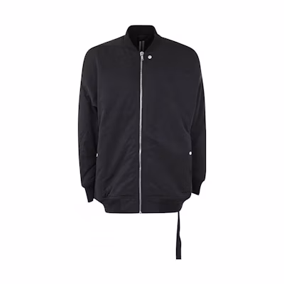 Rick Owens FW22 Black Solid Color Ribbon Zip Jacket DU02B4977MU-09