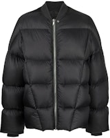 Rick Owens FW22 Black Wool Down Jacket with Rivet Details-Unisex Couple Style. RU02B2788NZD3-09 Rick Owens FW22 Black Wool Down Jacket with Rivet Details-Unisex Couple Style. RU02B2788NZD3-09