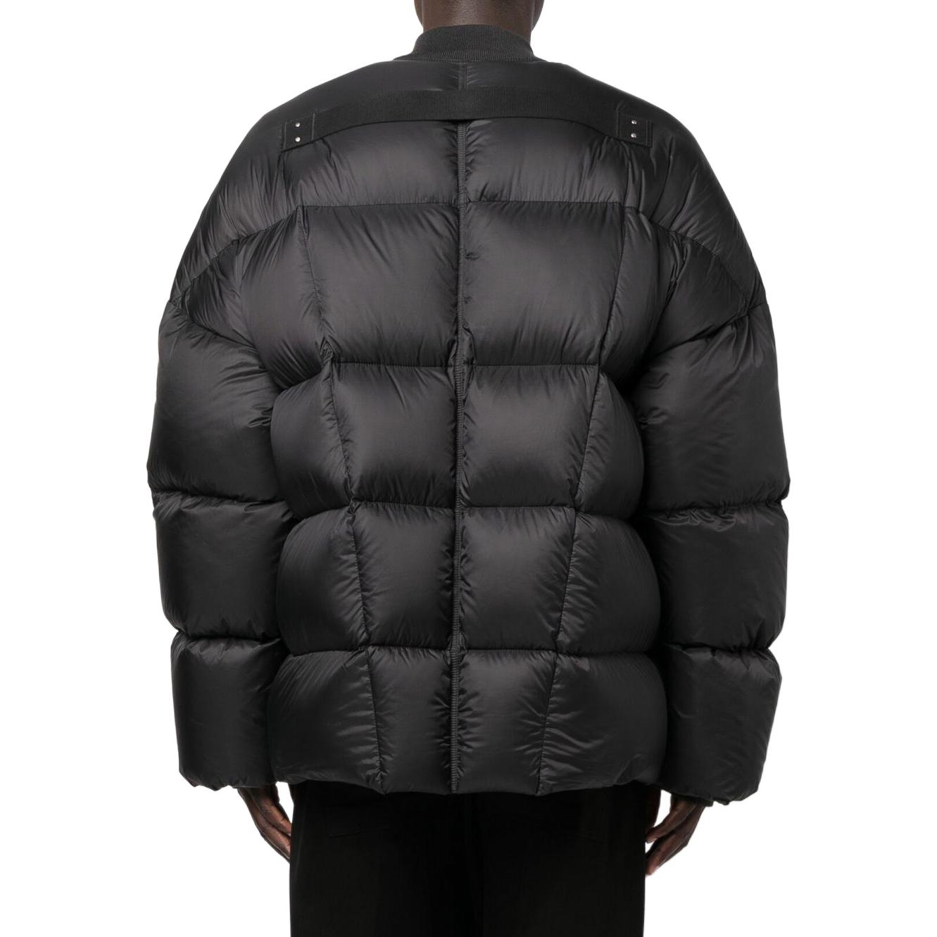 Details for Rick Owens FW22 Black Wool Down Jacket with Rivet Details-Unisex Couple Style. RU02B2788NZD3-09