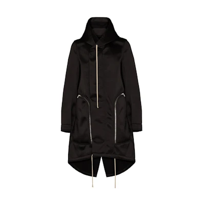 Rick Owens FW22 Black Zipped Long-Sleeve Mid-Length Jacket RU02A5971NB-09