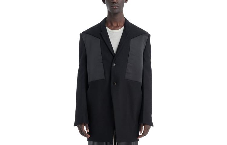 Rick Owens FW22 Colorblock Single-Breasted Jacket Black RU02B2735WMNNBR-09