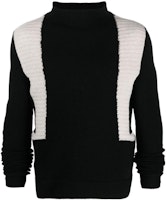 Rick Owens FW22 Contrast Panel Turtleneck Sweater Black . RU02B2682WSBRB0908 Rick Owens FW22 Contrast Panel Turtleneck Sweater Black . RU02B2682WSBRB0908