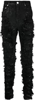 Rick Owens FW22 Distressed Slim Fit Black Denim Jeans Dark Aesthetic. DU02B4366SBFLS-09 Rick Owens FW22 Distressed Slim Fit Black Denim Jeans Dark Aesthetic. DU02B4366SBFLS-09