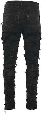 Rick Owens FW22 Seluar Jeans Denim Hitam Distressed Slim Fit Gaya Gelap. DU02B4366SBFLS-09 Lookbook Rick Owens FW22 Seluar Jeans Denim Hitam Distressed Slim Fit Gaya Gelap. DU02B4366SBFLS-09