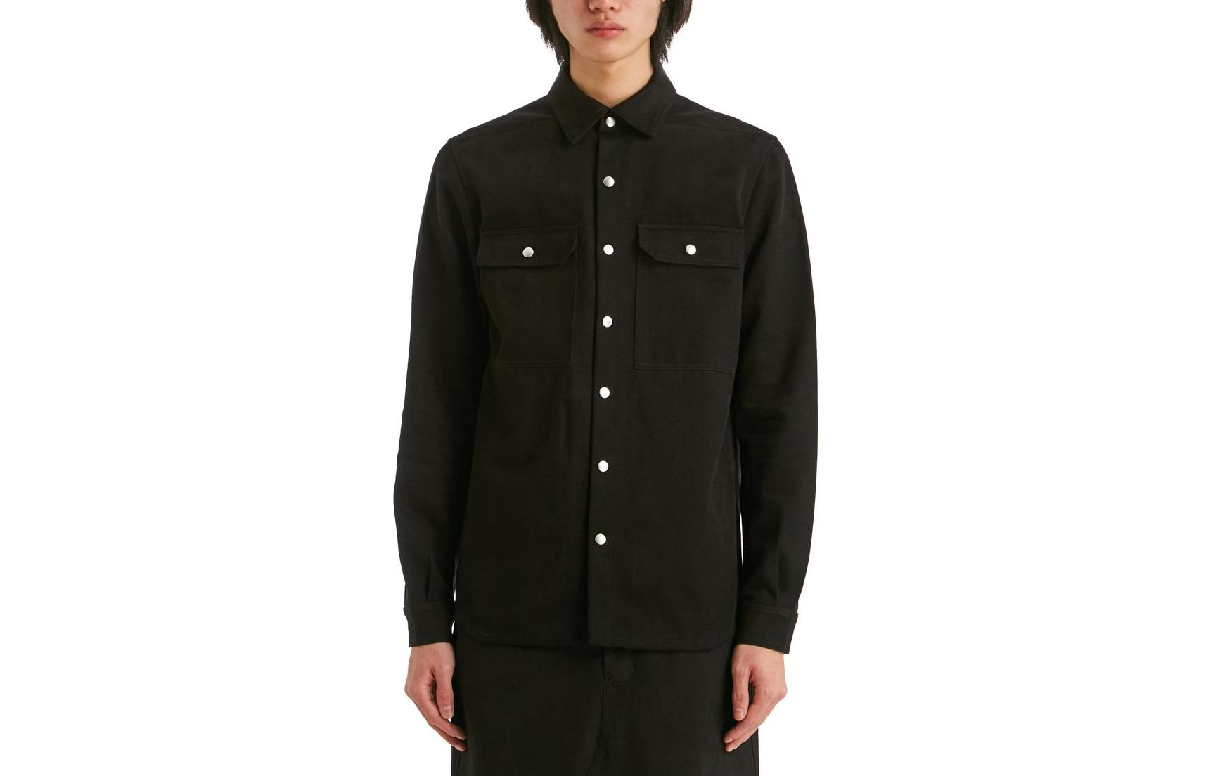 Rick Owens FW22 Double-Breasted Long Sleeve Jacket Black RU02B2729CF-09