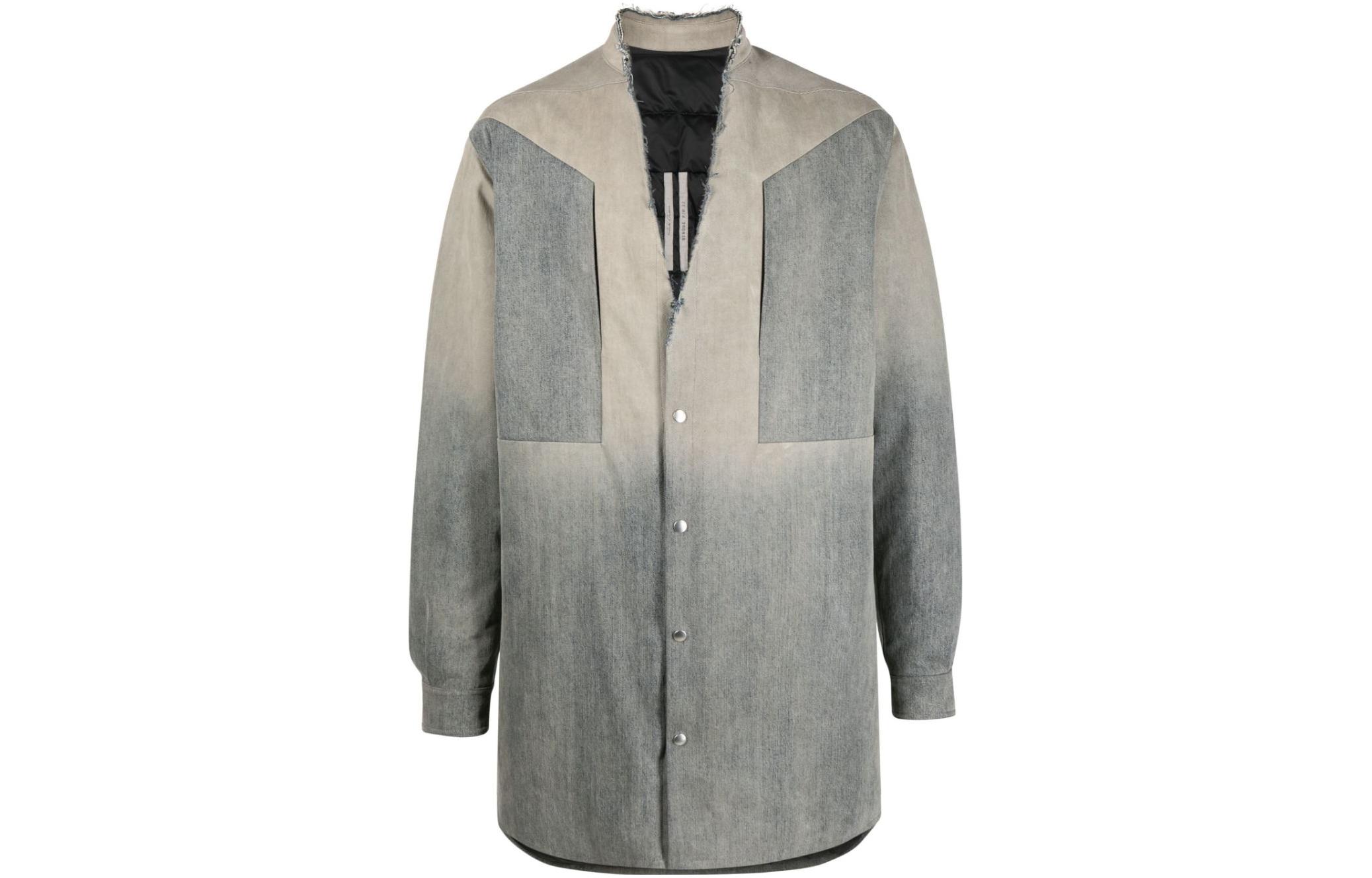 Rick Owens FW22 Gradient Single-Breasted Long-Sleeve Jacket Blue Mens RR02B2702DMPDEG-38D