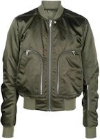Rick Owens FW22 Green Bomber Jacket with Zipper Pockets for Men RU02B2791NBR-15 Rick Owens FW22 Green Bomber Jacket with Zipper Pockets for Men RU02B2791NBR-15