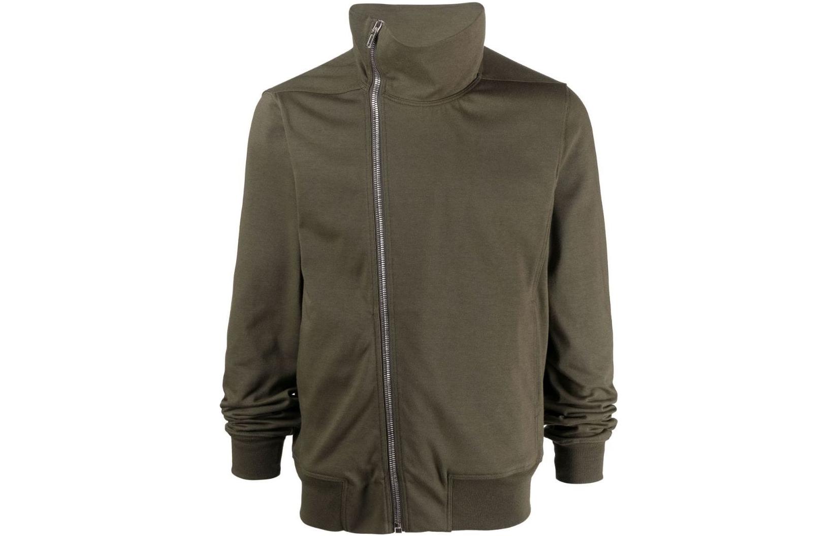 Rick Owens FW22 Khaki Solid Zipper Long Sleeve Jacket RU02B2272BA15