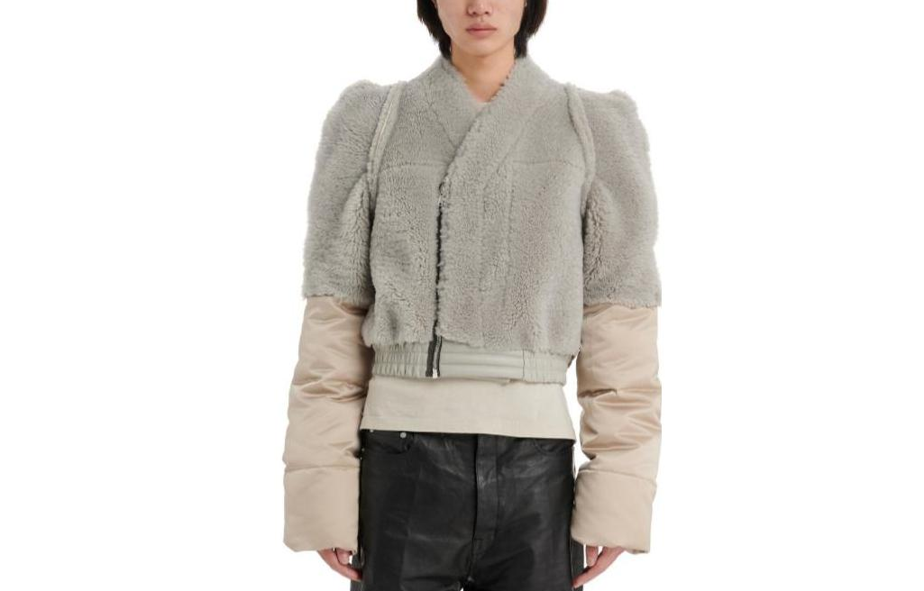 Rick Owens FW22 Patchwork Zip Jacket Grey Casual Outerwear RU02B2783LSHON3-080908