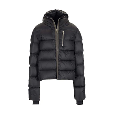 RICK OWENS FW22 Quilted Zip-Up Hoodie Jacket Black RR02B2707NZD4-09