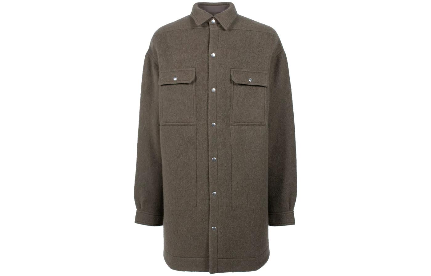 Rick Owens FW22 Single-Breasted Casual Jacket Camel Color RU02B2728WF-34