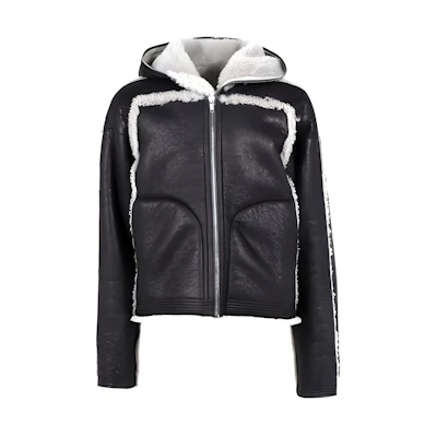 Rick Owens FW22 Solid Black Hooded Long Sleeve Jacket RU02B2765LSHP0908